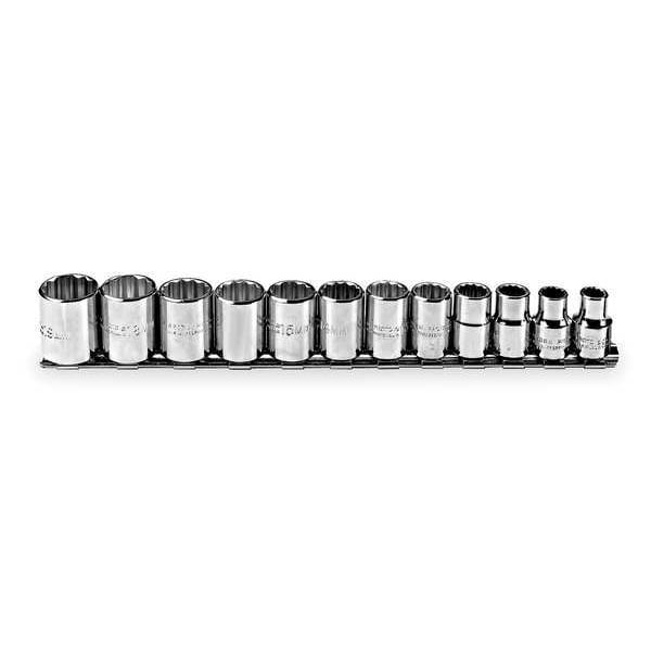 Proto 3/8" Drive Socket Set Metric 12 Pieces 8 mm to 19 mm , Full Polish - J52216