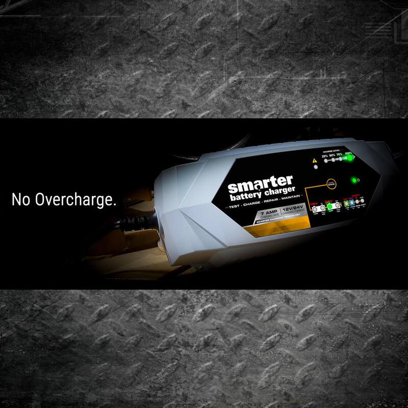 Smartech Products 12V/24V 7 Amp Smart Automotive Battery Charger, Maintainer, Repairer, Tester with Advanced Desulphation Process - BC-7000
