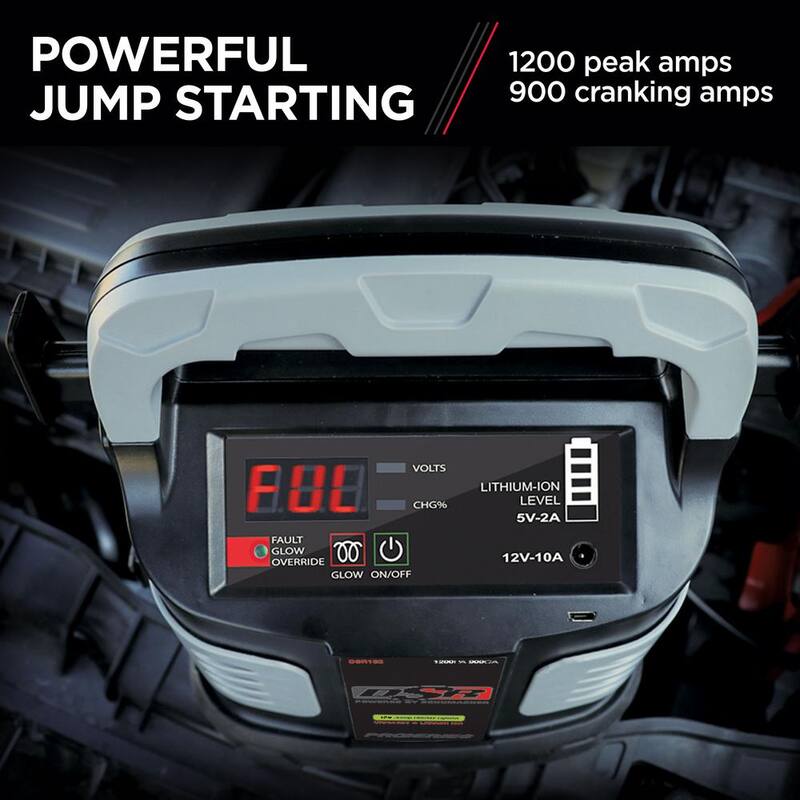 Schumacher Electric DSR Professional Grade 12 Volt, 1200 Peak Amps, Ultracapacitor and Lithium Ion Hybrid Jump Starter - DSR132