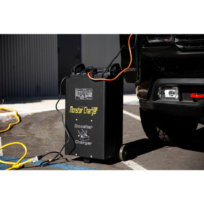 Stark Monster 55 Amp 12-Volt/24-Volt Automotive Fast Jump Start Wheel Battery Charger for Car and Truck - 21523-H