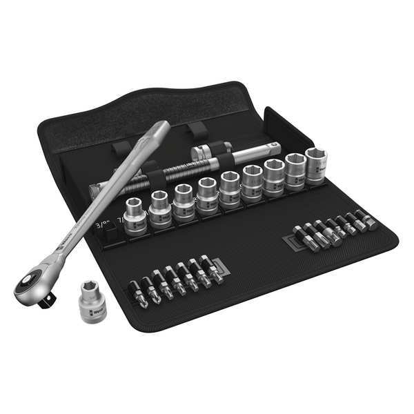 Wera 1/2" Drive Ratchet Set SAE, Torx(R) 28 Pieces 3/8 in to 13/16 in , Chrome - 05004080001