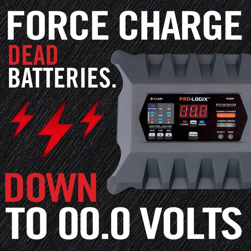 CLORE AUTOMOTIVE 6/12-Volt 20 Amp Intelligent Battery Charger, Battery Maintainer, and Stable Power Supply - PL2320