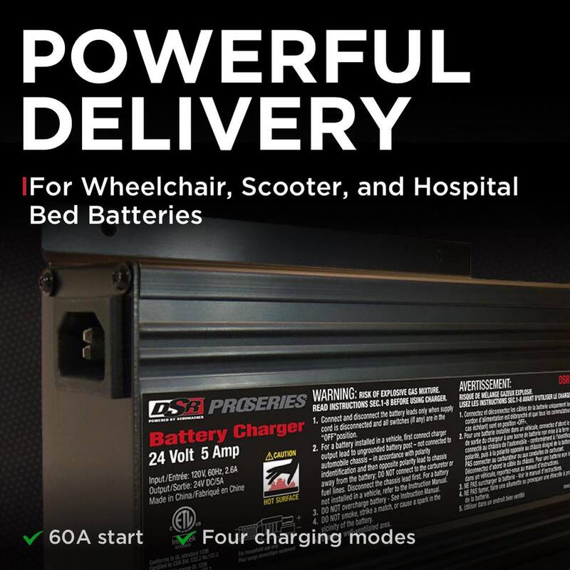 Schumacher Electric DSR Professional Grade 24 Volt, 5 Amp, Industrial Automatic Mountable Charger - DSR138