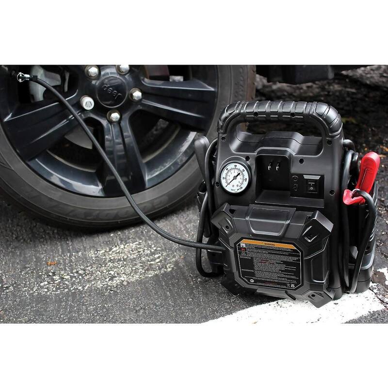 CLORE AUTOMOTIVE 1,100 Peak Amp 12-Volt Jump Starter with Air - JNC550A