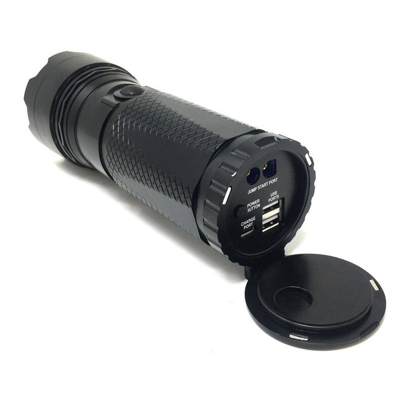 Smartech Products 8000 Lumen Rechargeable Flashlight with 10000 mAH Jump Starter and Power Bank - ULTRATECH-8000