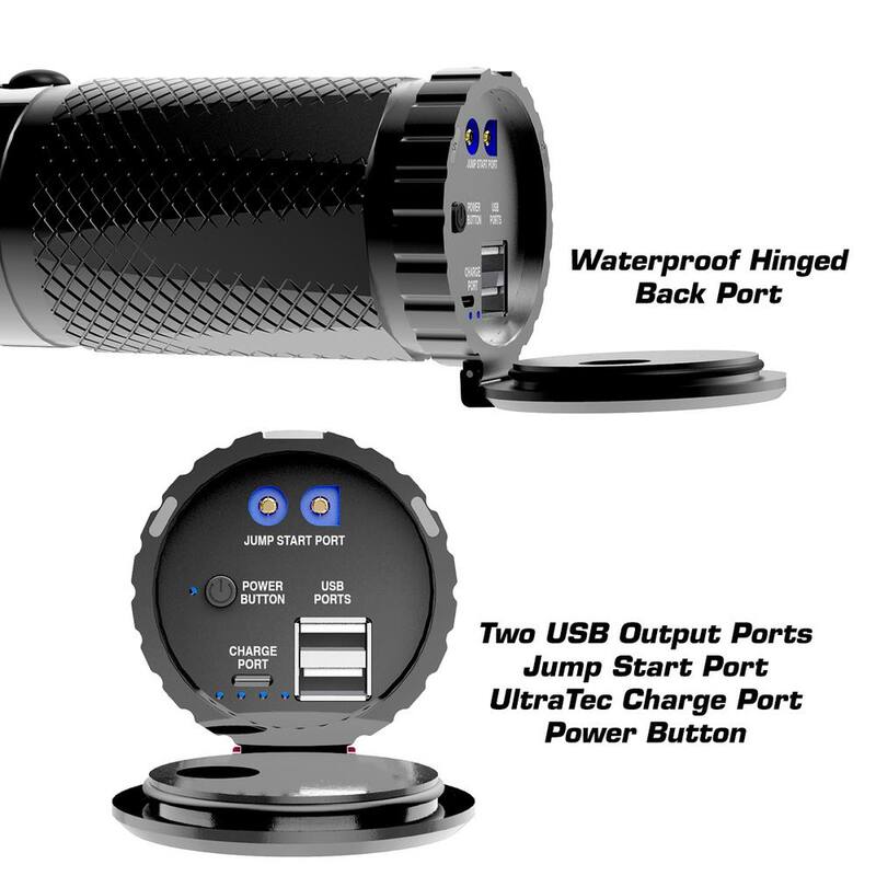 Smartech Products 8000 Lumen Rechargeable Flashlight with 10000 mAH Jump Starter and Power Bank - ULTRATECH-8000