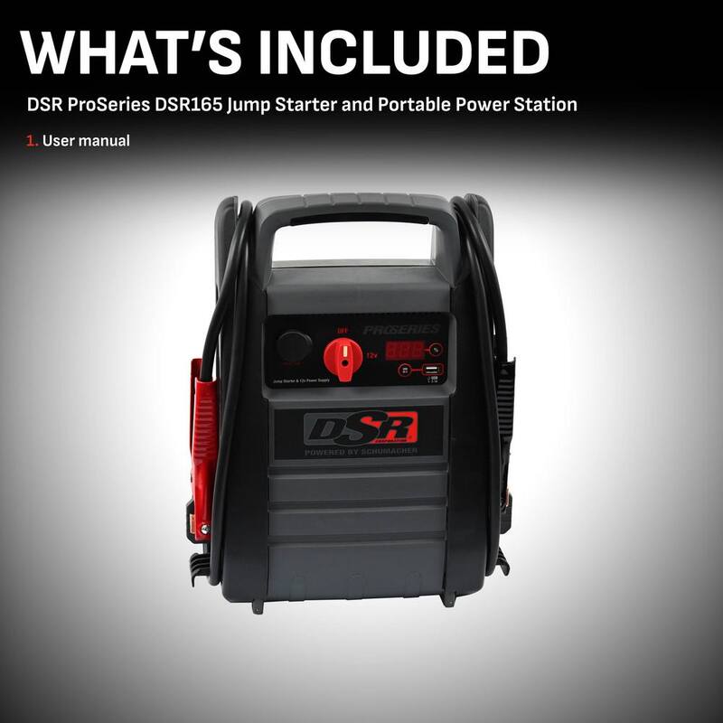 Schumacher Electric DSR Professional Grade Automotive 2200 Peak Amp 12-Volt Jump Starter and Portable Power Station - DSR165