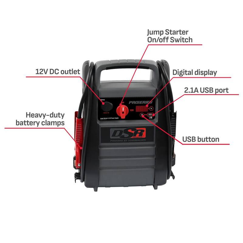 Schumacher Electric DSR Professional Grade Automotive 2200 Peak Amp 12-Volt Jump Starter and Portable Power Station - DSR165