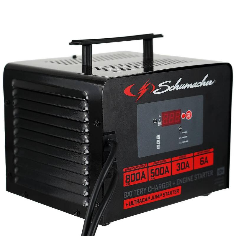 Schumacher Electric Portable Automotive 12 Volt Ultracap Jump Starter and Battery Charger, 800 Amps, Long Lasting, Fully Automatic - SC1591