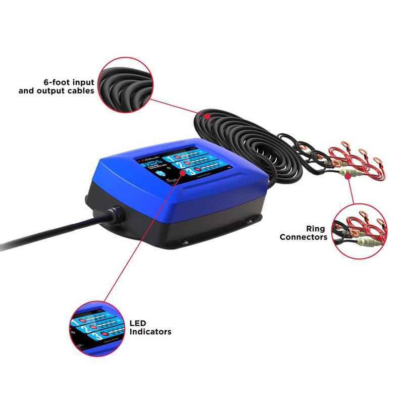 Schumacher Electric Schumacher Ship 'n Shore Marine 12-Volt 15-Amp Three-Bank On-Board Sequential Battery Charger - SC1389