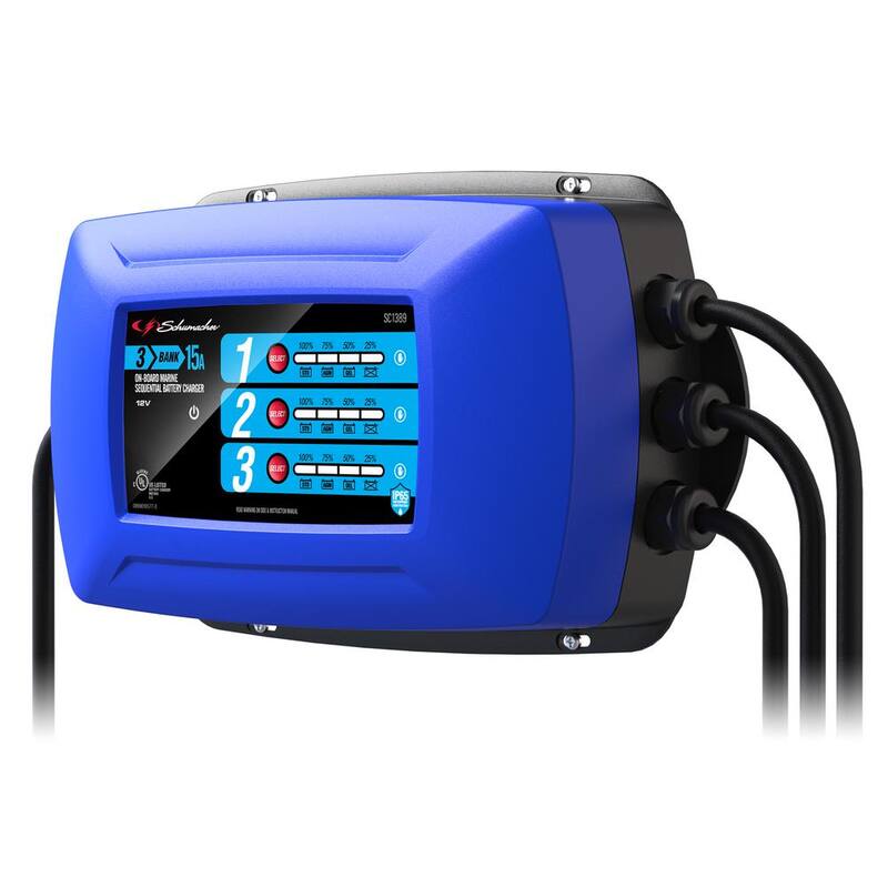 Schumacher Electric Schumacher Ship 'n Shore Marine 12-Volt 15-Amp Three-Bank On-Board Sequential Battery Charger - SC1389