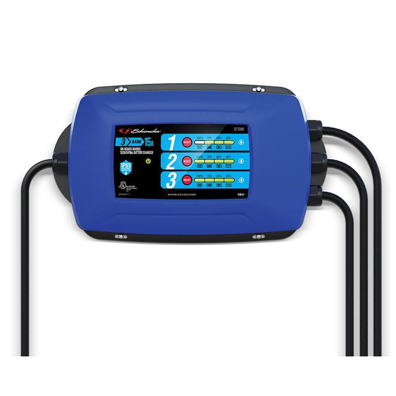 Schumacher Electric Schumacher Ship 'n Shore Marine 12-Volt 15-Amp Three-Bank On-Board Sequential Battery Charger - SC1389