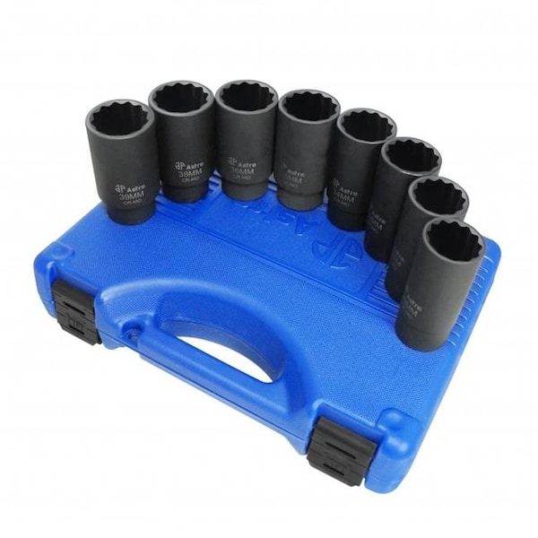 Astro Pneumatic Astro Pneumatic AST-78868 12 Point Axle Nut Socket Set - 8 Piece - AST-78868
