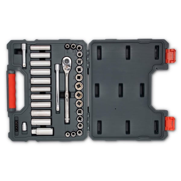 Weller Crescent 3/8 in. drive Metric and SAE 6 and 12 Point Socket Wrench Set 35 pc - CTK35