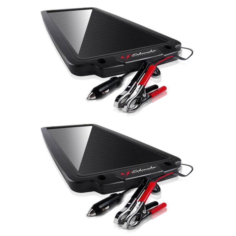 Schumacher Electric Automotive 12-Volt Solar Battery Maintainer with Quick-Connect Clamps (2-Pack Bundle) - SP-200-2