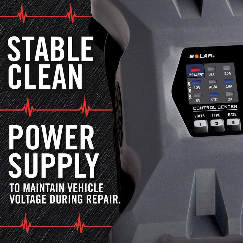 CLORE AUTOMOTIVE 6/12-Volt 10 Amp Intelligent Battery Charger, Battery Maintainer and Stable Power Supply - PL2310