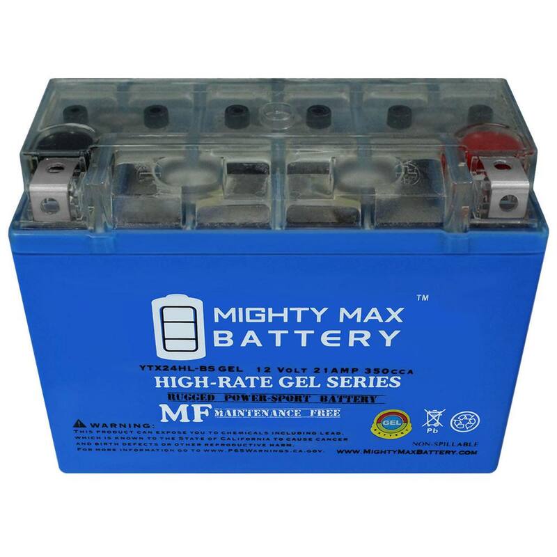 MIGHTY MAX BATTERY 12-Volt 21 Ah 350 CCA GEL Rechargeable Sealed Lead Acid (SLA) Powersport Battery - YTX24HL-BSGEL