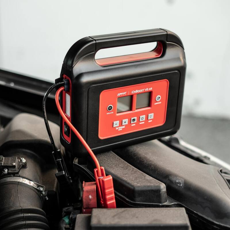Wagan Tech iOnBoost V8 Air 600 Peak Amp Jump Starter with 120 PSI Air Compressor - EL7526