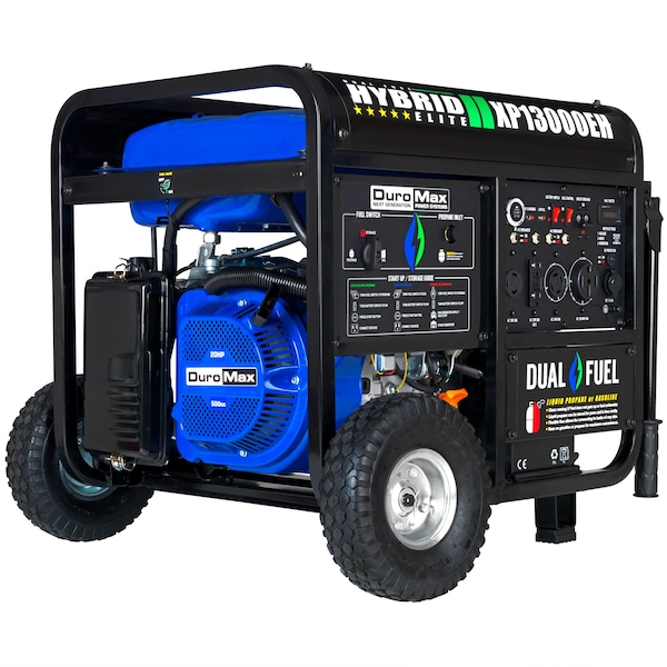 Duromax Portable Generator, Gasoline/Liquid Propane, 10,500 W/9,975 W Rated, 13,000 W/12,350 W Surge - XP13000EH