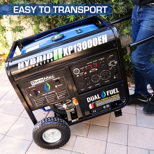 Duromax Portable Generator, Gasoline/Liquid Propane, 10,500 W/9,975 W Rated, 13,000 W/12,350 W Surge - XP13000EH