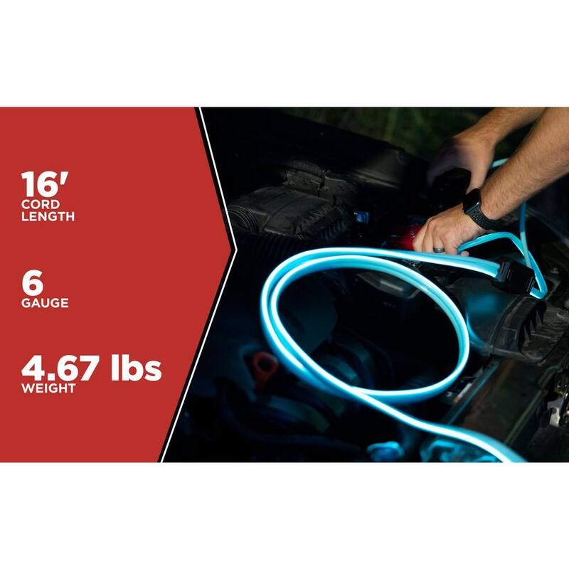 Road Power 16 ft. 6-Gauge 180 Amp Blue Booster Cables - 84696616