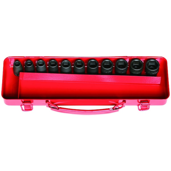 Ko-Ken Socket Set 9-19mm 6 Point 11 pieces 3/8 Sq. Drive - 13242M