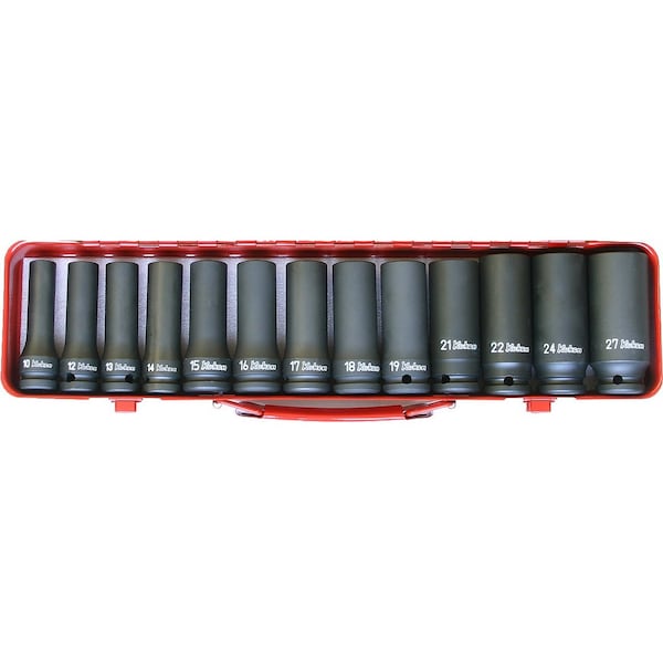Ko-Ken Socket Set 5-19mm 6 Point 10 pieces 1/2 Sq. Drive - 14208M