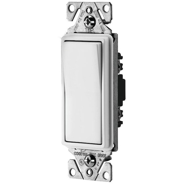 Dispositivos de cableado Eaton Interruptor decorativo EATON, 15 A, 120277 V, Material de carcasa termoplástica, Blanco - 7501W-10-L