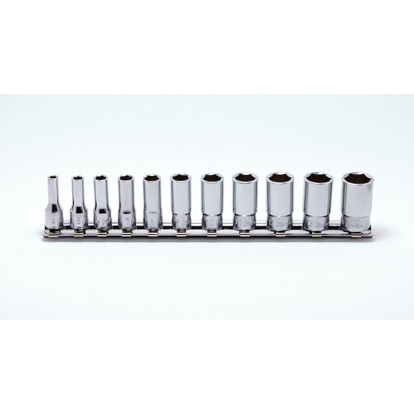 Ko-Ken Socket set 4-14mm 6 Point 200mm 12 pieces 1/4 Sq. Drive - RS2300X/12