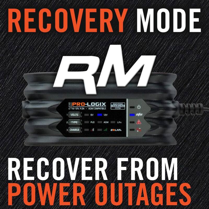 CLORE AUTOMOTIVE 6/12-Volt 4 Amp Intelligent Battery Charger, Battery Maintainer with Power Recovery Mode - PL2140