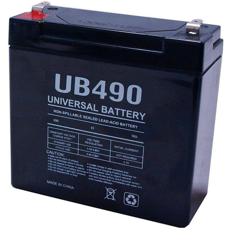 UPG 4-Volt 9 Ah F1 Terminal Sealed Lead Acid (SLA) AGM Rechargeable Battery - UB490