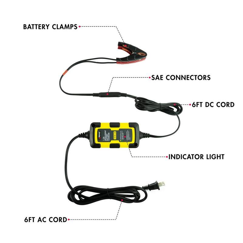 Wagan Tech 12-Volt 1.5 Amp Intelligent Battery Charger, Battery Maintainer - EL7402