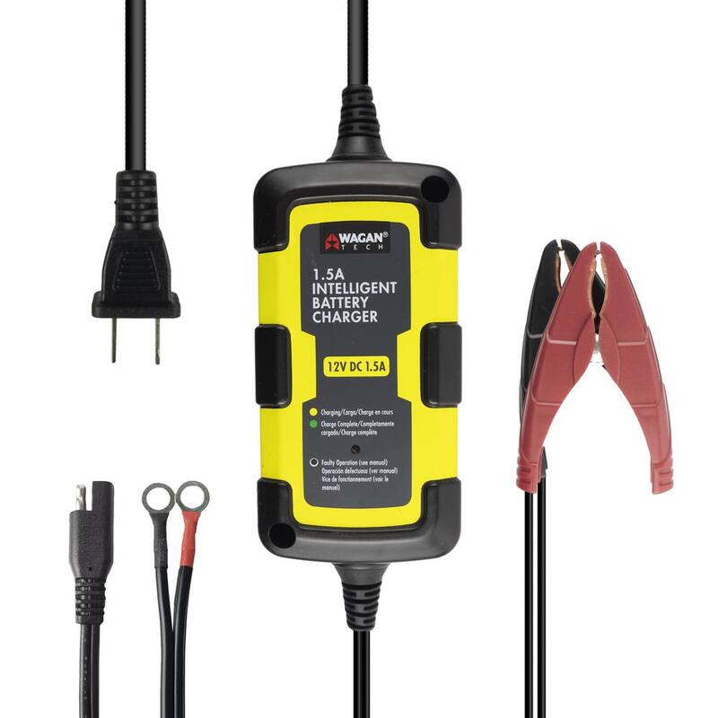 Wagan Tech 12-Volt 1.5 Amp Intelligent Battery Charger, Battery Maintainer - EL7402