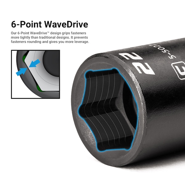 Capri Tools 15/16 in. Stubby Impact Socket, 3/8 in. Drive, 6 Point, SAE - CP53461