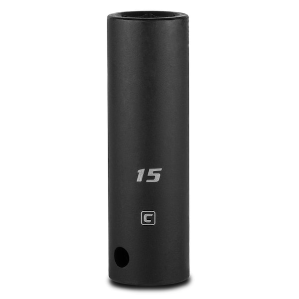 Capri Tools 1/2 in Drive 15 mm 6-Point Metric Deep Impact Socket - 5-5215