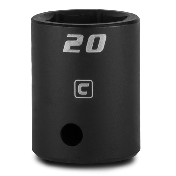 Capri Tools 1/2 in Drive 20 mm 6-Point Metric Shallow Impact Socket - 5-5020