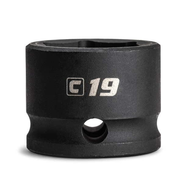 Capri Tools 19 mm Stubby Impact Socket, 3/8 in. Drive, 6 Point, Metric - CP53439
