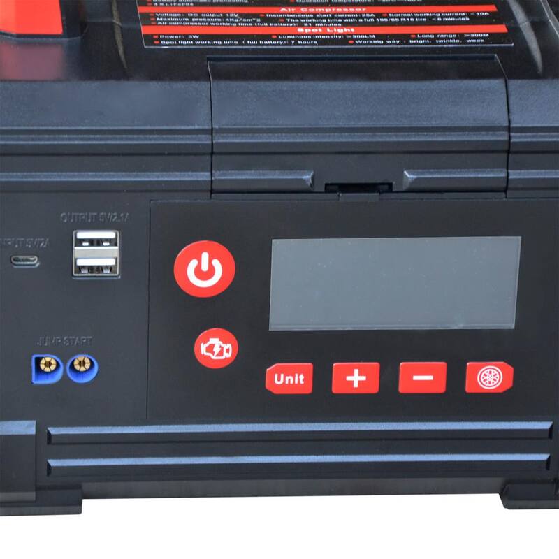 BRIDGELAND 5 in 1 Portable Jump Starter Power Pack 99 PSI Air Pump - 91048