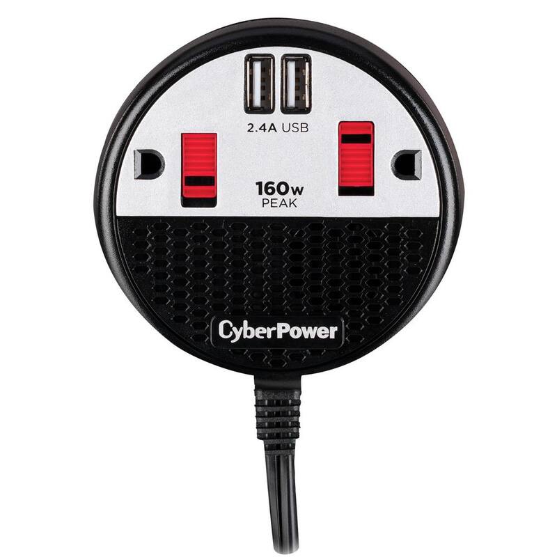 CyberPower 12-Volt Inverter with 2 AC Outlets and 2 USB Ports - CPS160PPB2U