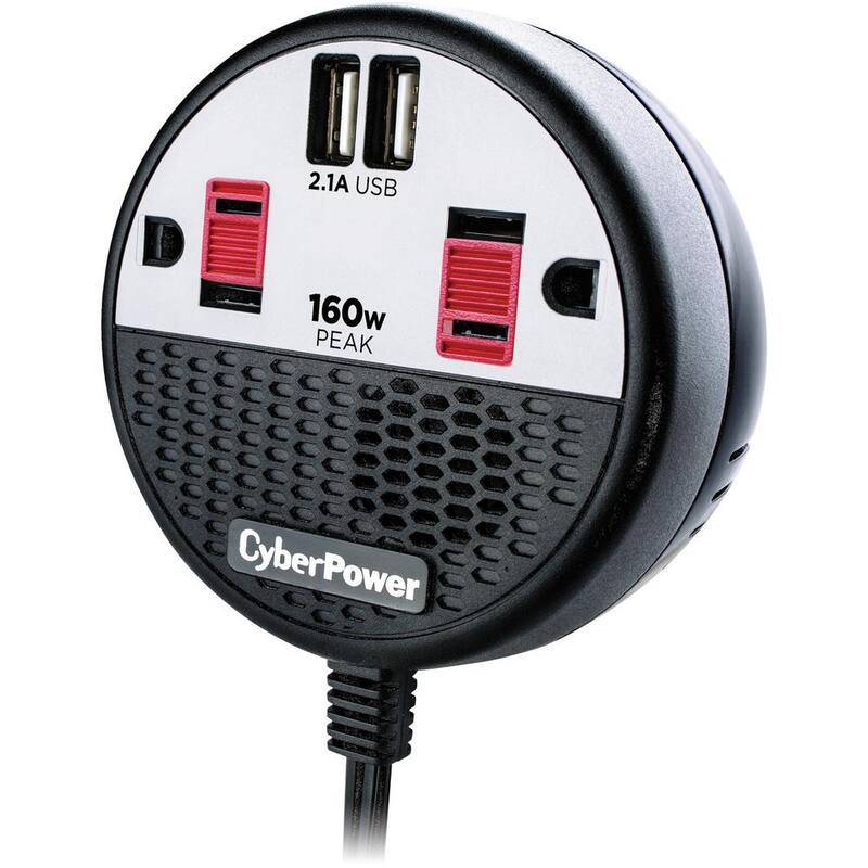 CyberPower 12-Volt Inverter with 2 AC Outlets and 2 USB Ports - CPS160PPB2U