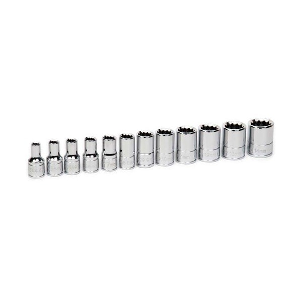 Williams Socket Set, 12 Pieces, 1/4 Inch Dr, Shallow, 1/4 Inch Size - JHW30925