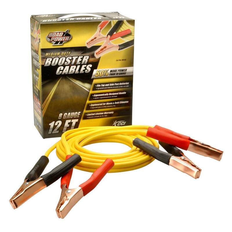 Road Power 12 ft. 8-Gauge 200 Amp Yellow Booster Cables - 84458802