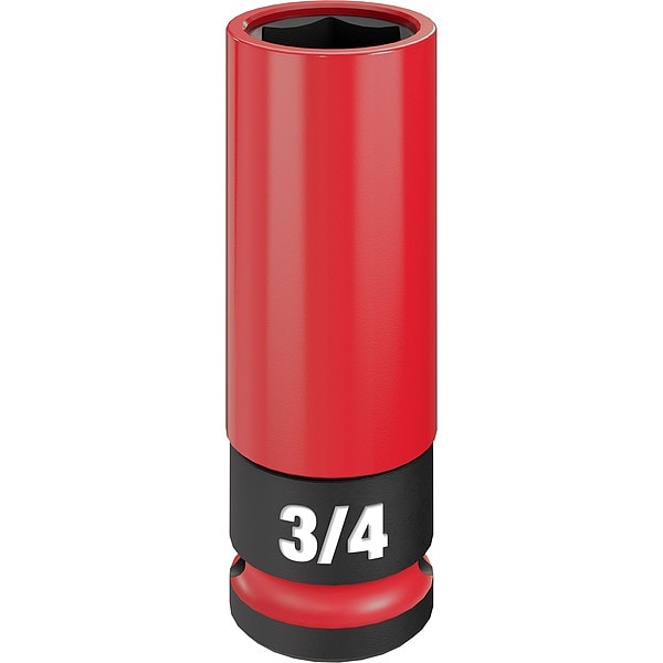 Milwaukee Tool 1/2 in Drive Lug Nut Wheel Socket 3/4 in Size, Deep Socket, Black Phosphate - 49-66-7810