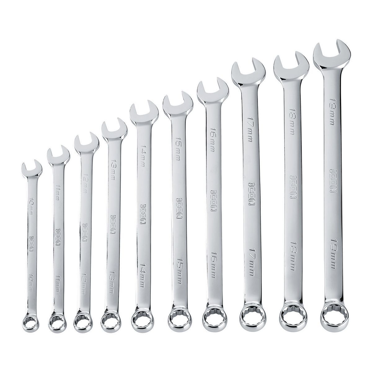 Juego de llaves combinadas métricas largo profesional Icon, de 10 piezas - 56611