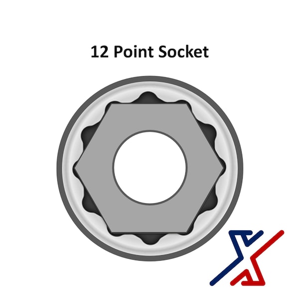 X1 Tools 30 mm. x 1/2 Drive, 12 Point Deep Impact Socket, Spindle Axle Nut 1 Socket by X1 Tools - X1E-HAN-SOC-DEE-1230x1
