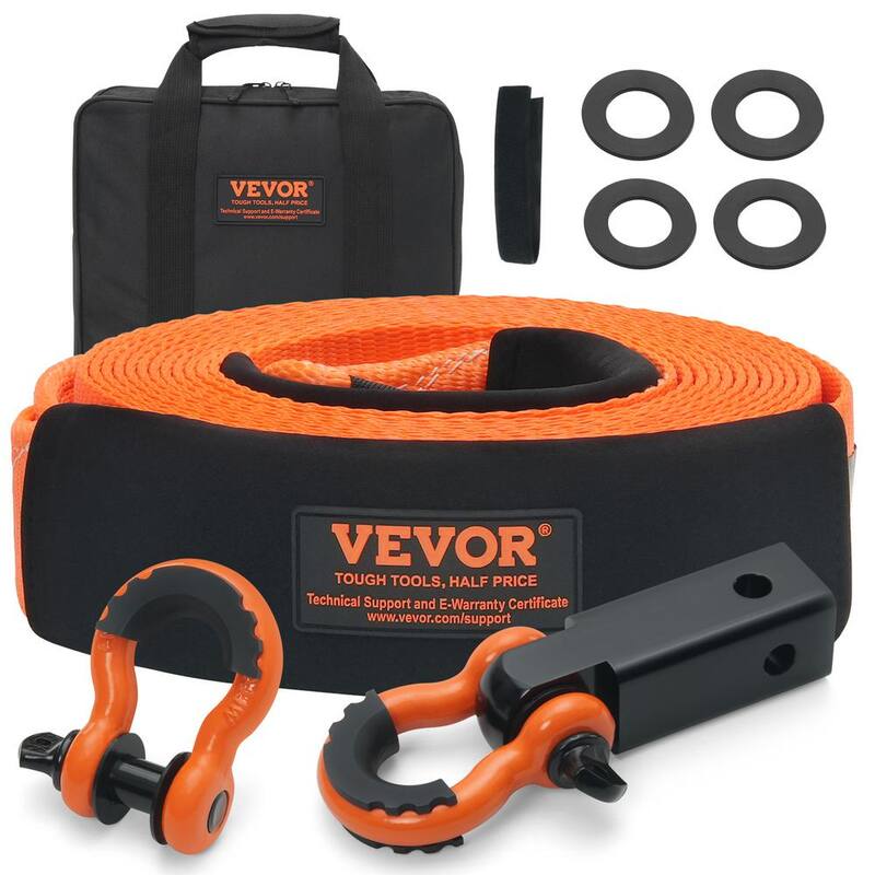 VEVOR 30 in. Recovery Tow Rope 36000lbs. Heavy-Duty Off Road Snatch Strap Extreme Duty Energy Snatch Strap for Jeep Truck ATV - DZNL3IN30FTC2VVOJV0