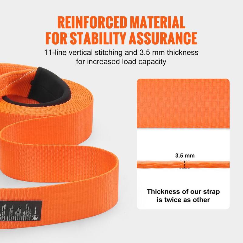 VEVOR 30 in. Recovery Tow Rope 36000lbs. Heavy-Duty Off Road Snatch Strap Extreme Duty Energy Snatch Strap for Jeep Truck ATV - DZNL3IN30FTC2VVOJV0
