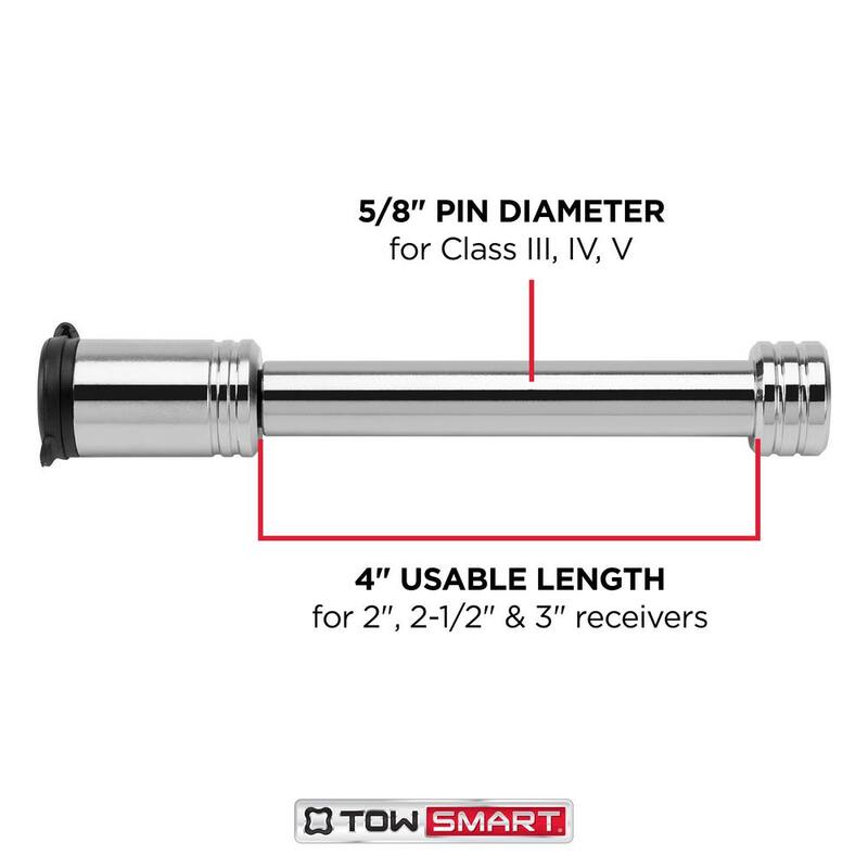 TowSmart Class 5 5/8 in. Barrel Style Receiver Lock 4 in. Span fits 2 in., 2-1/2 in. and 3 in. Receivers - 7279