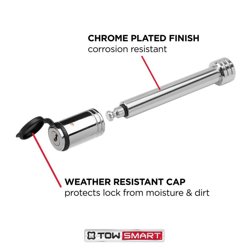TowSmart Class 5 5/8 in. Barrel Style Receiver Lock 4 in. Span fits 2 in., 2-1/2 in. and 3 in. Receivers - 7279