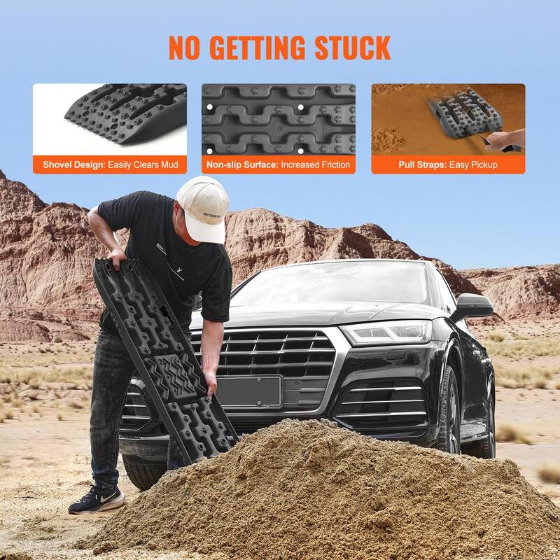 VEVOR 10T Traction Boards with PP Material Recovery Boards for Off-road Vehicles/Cars/Pickups/SUVs/RVs Pair Tire Traction Mats - QCTKBZBS2JZZYHDQZV0